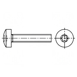 Şurub M4x8 Torx TX20 oţel zincat cap rotund ISO 14583 | Electronic-mag.ro | Componente Electronice