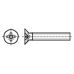 Şurub M2x5 0,4 îngropat Pozidriv PZ1 oţel zincat DIN 965A | Electronic-mag.ro | Componente Electronice