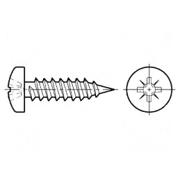 Şurub 2,2x13 Cap Rotund Pozidriv PZ1 ISO 7049 DIN 7981C | Electronic-mag.ro | Componente Electronice