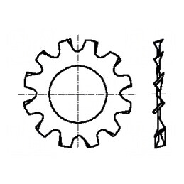Şaibă dinţată M6 D11mm h0,7mm oţel elastic | Electronic-mag.ro | Componente Electronice