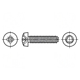 Şurub 2,5x6 Cap Rotund Pozidriv PZ1 Oțel Inoxidabil A2 | Electronic-mag.ro | Componente Electronice