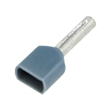 Vârf tub de capăt izolată dublă cupru 0,75mm2 8mm cositorit | Electronic-mag.ro | Componente Electronice