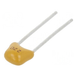 Condensator ceramic 22pF 50V C0G (NP0) ±5% THT 2,54mm | Electronic-mag.ro | Componente Electronice