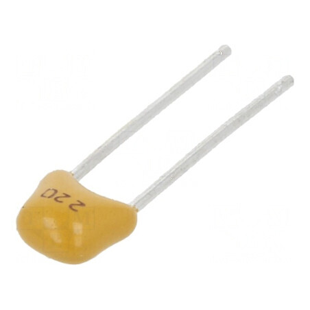 Condensator ceramic 22pF 50V C0G (NP0) ±5% THT 2,54mm | Electronic-mag.ro | Componente Electronice