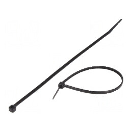 Colier de strângere poliamidă 203mm, 3,6mm, 176,5N, negru | Electronic-mag.ro | Componente Electronice