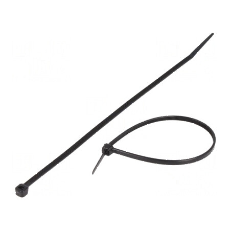 Colier de strângere poliamidă 203mm, 3,6mm, 176,5N, negru | Electronic-mag.ro | Componente Electronice