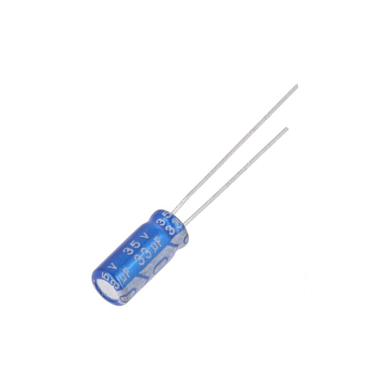 Condensator electrolitic THT 33uF 35VDC Ø5x11mm 2mm Raster | Electronic-mag.ro | Componente Electronice