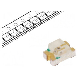 LED SMD 0805 galben 85-120mcd 2x1,25x1,1mm 120° 20mA 60mW | Electronic-mag.ro | Componente Electronice