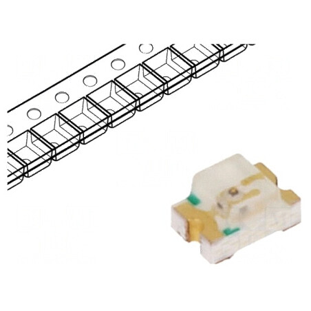 LED SMD 0805 galben 85-120mcd 2x1,25x1,1mm 120° 20mA 60mW | Electronic-mag.ro | Componente Electronice