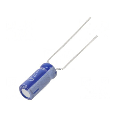 Condensator electrolitic THT 10uF 100VDC Ø5x11mm ±20% 2000h | Electronic-mag.ro | Componente Electronice