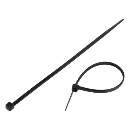 Colier de strângere poliamidă 200mm 3,6mm 176N negru | Electronic-mag.ro | Componente Electronice