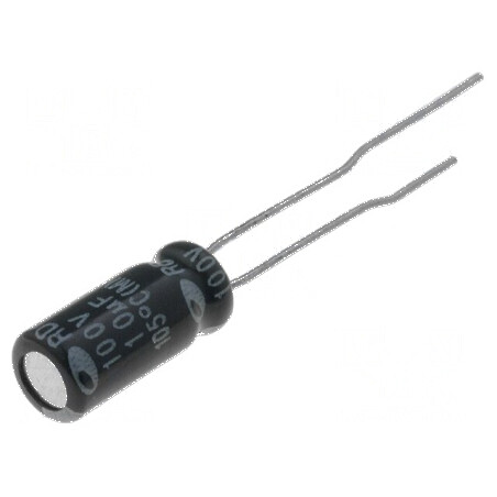 Condensator electrolitic 10uF 100VDC Ø5x11mm | Electronic-mag.ro | Componente Electronice