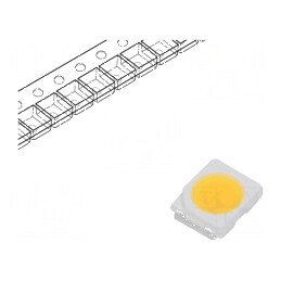 Banda LED SMD 3528 Alb Cald 9-14lm 2700-3225K 80 120° 30mA | Electronic-mag.ro | Componente Electronice
