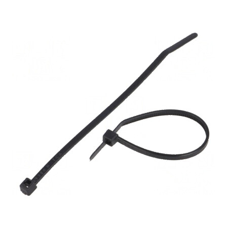 Colier de strângere poliamidă 100mm 2,5mm 80N negru | Electronic-mag.ro | Componente Electronice