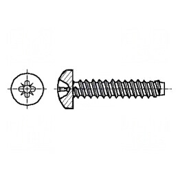 Şurub metal 3,5x45mm cap rotund Pozidriv PZ2 oţel zincat | Electronic-mag.ro | Componente Electronice