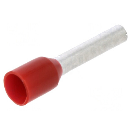Vârf tub de capăt izolată cupru 1,5mm² 10mm cositorit roşu | Electronic-mag.ro | Componente Electronice