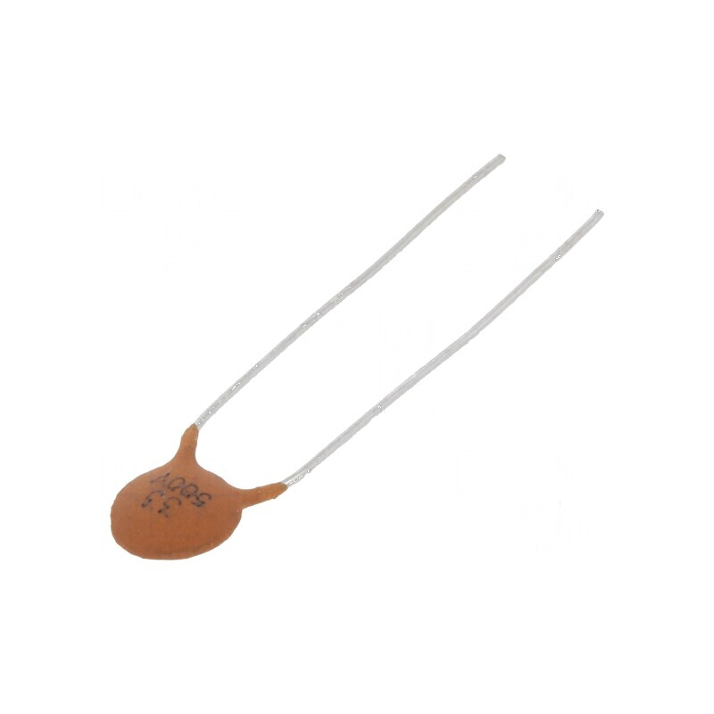 Condensator ceramic 33pF 500V SL ±10% THT 5mm | Electronic-mag.ro | Componente Electronice