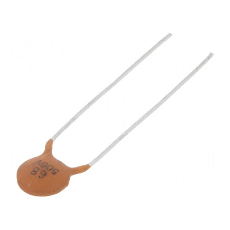 Condensator ceramic 68pF 500V SL ±10% THT 5mm | Electronic-mag.ro | Componente Electronice