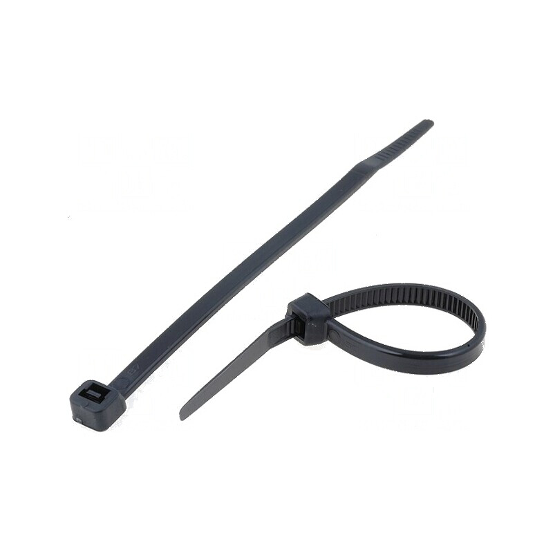 Colier de strângere poliamidă 120mm L, 4,8mm W, 215,5N, negru | Electronic-mag.ro | Componente Electronice