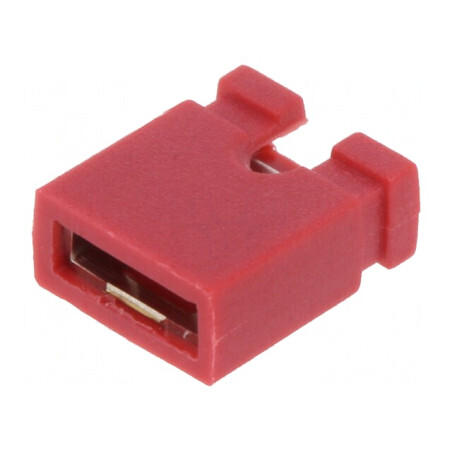 Conector şiruri pini jumper mamă 2,54mm 1x2 roşie | Electronic-mag.ro | Componente Electronice