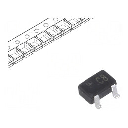 Tranzistor NPN bipolar BRT 50V 0,1A 200mW SOT323 R1 22kΩ | Electronic-mag.ro | Componente Electronice