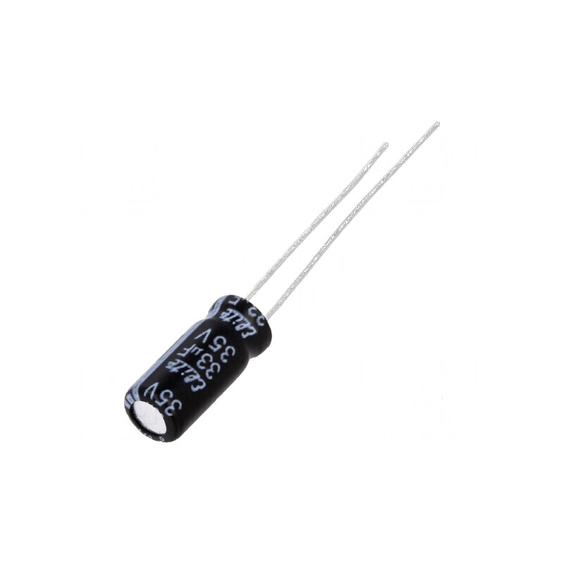Condensator electrolitic THT 33uF 35VDC Ø5x11mm 2mm Raster | Electronic-mag.ro | Componente Electronice Condensator electrolitic THT 33uF 35VDC Ø5x11mm 2mm Raster | Electronic-mag.ro | Componente Electronice