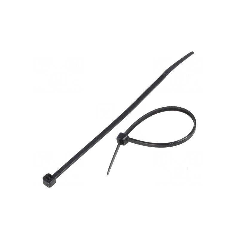 Colier de strângere poliamidă negru L: 142mm W: 3,2mm 176,5N | Electronic-mag.ro | Componente Electronice