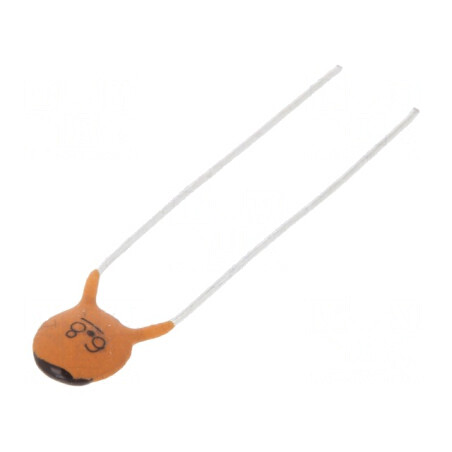 Condensator ceramic 6,8pF 100V C0G NP0 ±10% THT 5mm | Electronic-mag.ro | Componente Electronice