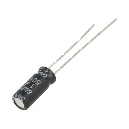 Condensator electrolitic THT 1uF 50VDC Ø5x11mm 2mm Raster | Electronic-mag.ro | Componente Electronice