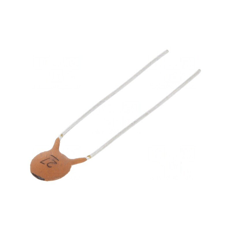 Condensator ceramic 27pF 100V C0G (NP0) ±10% THT 5mm | Electronic-mag.ro | Componente Electronice