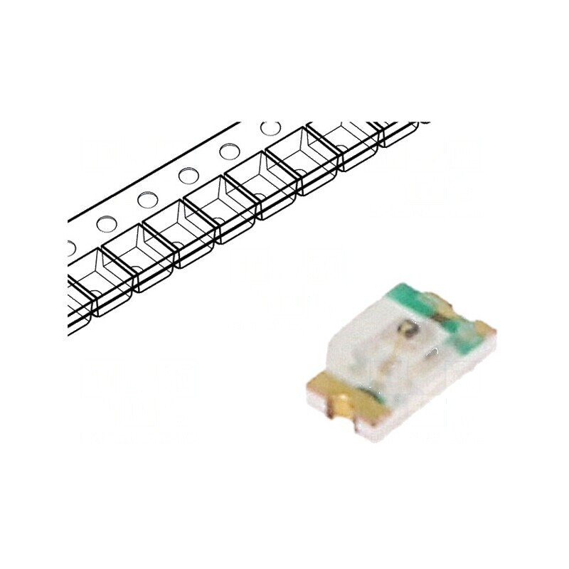 LED SMD 0603 ambră 80-120mcd 1.6x0.8x0.6mm 130° 20mA 60mW | Electronic-mag.ro | Componente Electronice