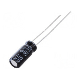 Condensator electrolitic THT 2,2uF 50VDC Ø5x11mm 2mm Raster | Electronic-mag.ro | Componente Electronice