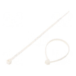 Colier de strângere poliamidă 100mm 2,5mm 80N albă | Electronic-mag.ro | Componente Electronice