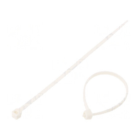 Colier de strângere poliamidă 100mm 2,5mm 80N albă | Electronic-mag.ro | Componente Electronice