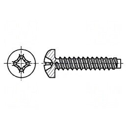 Şurub metal 2,9x13 Cap rotund Phillips PH1 oţel călit | Electronic-mag.ro | Componente Electronice