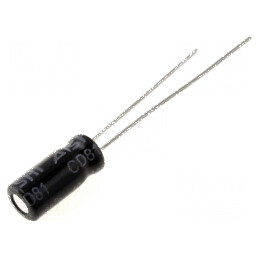 Condensator electrolitic THT 1uF 100V 5x11mm 2mm Raster | Electronic-mag.ro | Componente Electronice