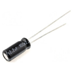 Condensator electrolitic THT 2,2uF 100V Ø5x11mm 2mm Raster | Electronic-mag.ro | Componente Electronice