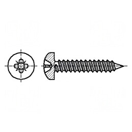 Şurub 2,9x8 Cap Rotund Pozidriv PZ1 Oţel Zincat Øcap 5,6mm | Electronic-mag.ro | Componente Electronice