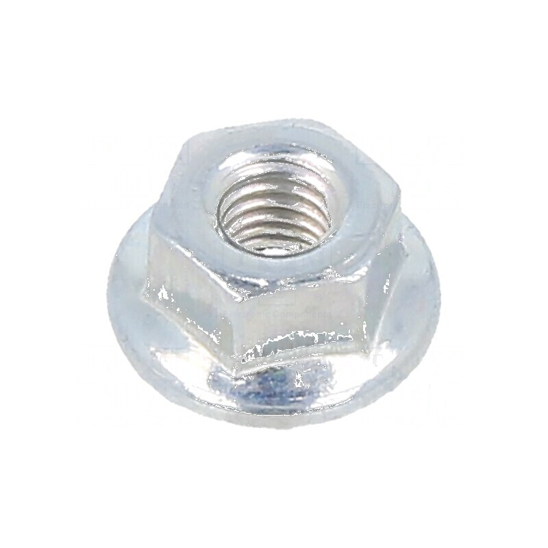 Piuliță cu flanșă hexagonală M3, 0,5 mm, oțel zincat | Electronic-mag.ro | Componente Electronice