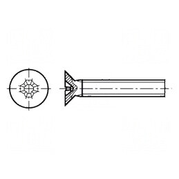 Şurub M2x6 Phillips PH1 îngropat oţel DIN 965 | Electronic-mag.ro | Componente Electronice