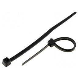 Colier de strângere poliamidă 75mm negru 78,5N | Electronic-mag.ro | Componente Electronice