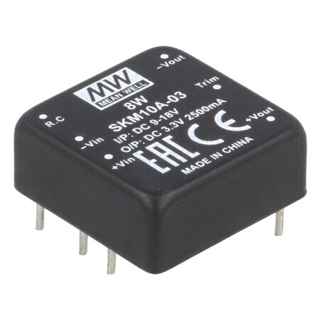 Convertor DC/DC 10W 9-18V la 3,3V 2500mA THT | Electronic-mag.ro | Componente Electronice
