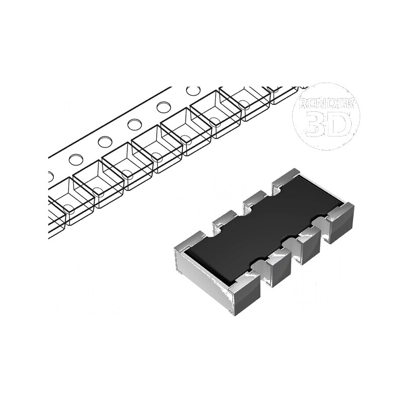 Rezistor SMD multipolar 10kΩ ±5% - 4 rezistori | Electronic-mag.ro | Componente Electronice