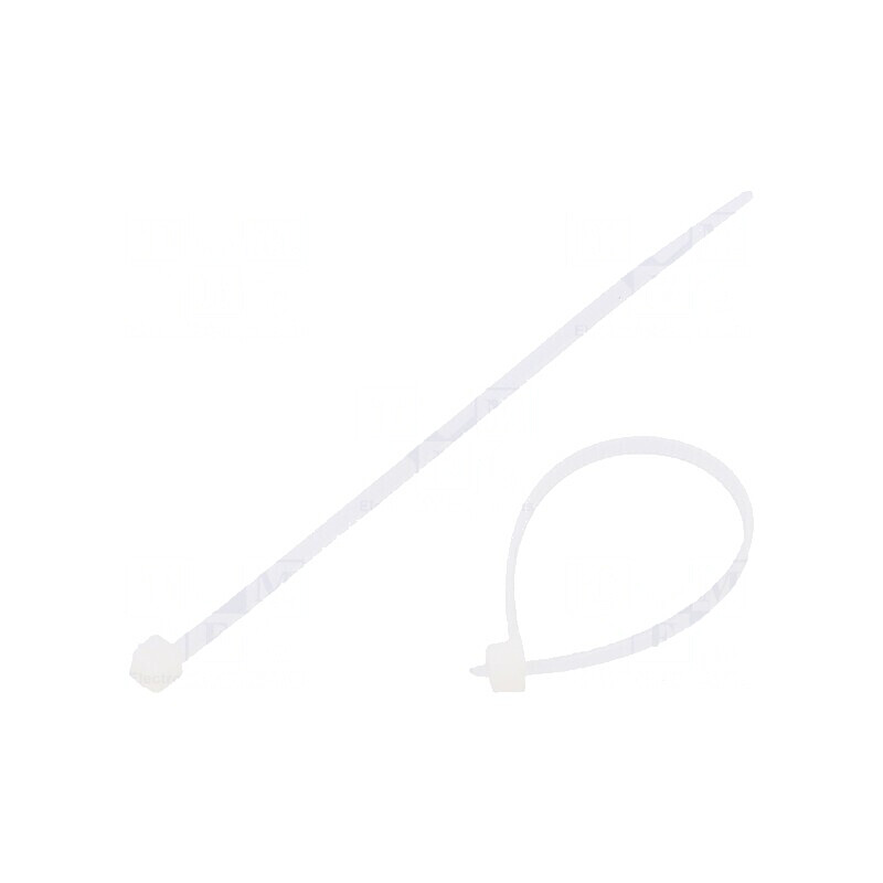 Colier de strângere poliamidă 100mm 2,5mm 80N naturală | Electronic-mag.ro | Componente Electronice