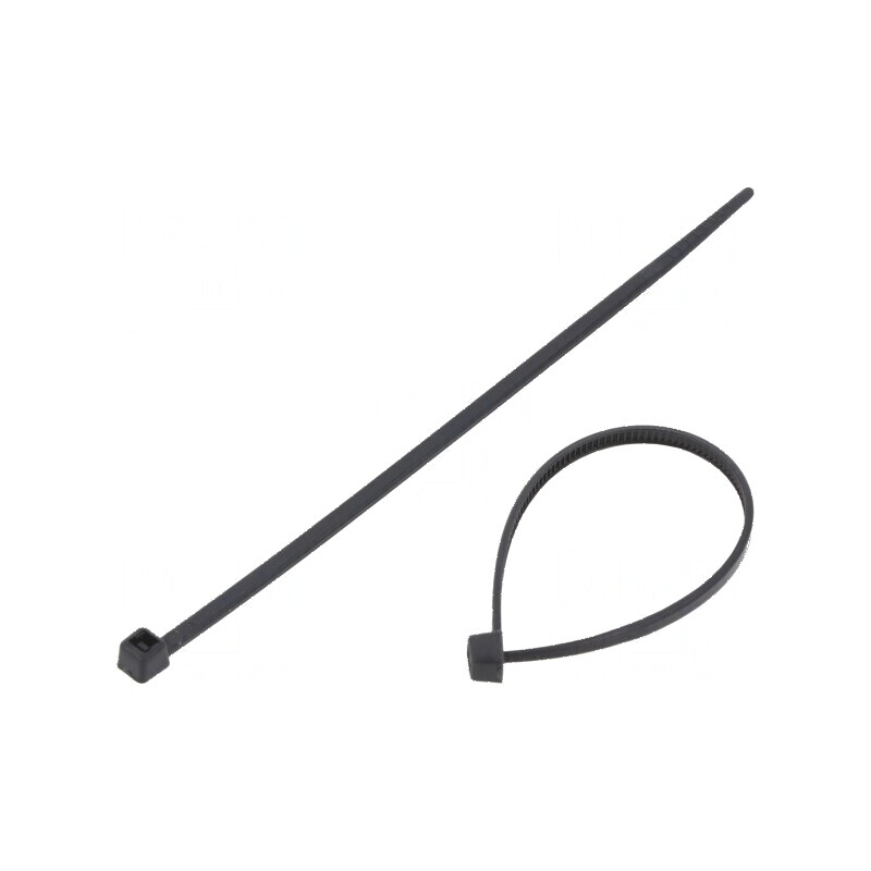 Colier de strângere poliamidă neagră L: 100mm W: 2,5mm 80N | Electronic-mag.ro | Componente Electronice