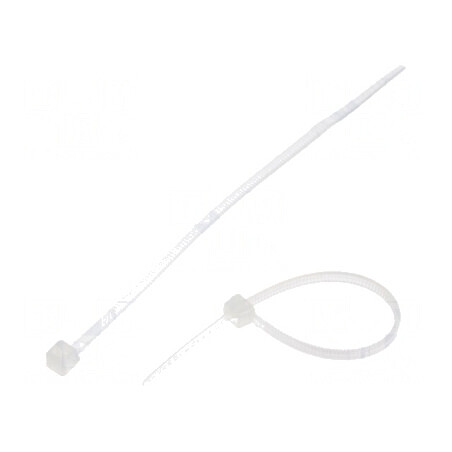 Colier de strângere poliamidă 100mm 2,5mm 78,5N naturală | Electronic-mag.ro | Componente Electronice