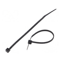 Colier de strângere poliamidă 100mm negru 78,5N | Electronic-mag.ro | Componente Electronice