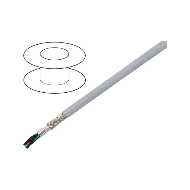 Cablu; EcoCable Mini; 3x2x24AWG; MPPE; gri închis; 300V; 305m Cablu; EcoCable Mini; 3x2x24AWG; MPPE; gri închis; 300V; 305m