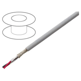 Cablu; EcoCable Mini; 2x22AWG; MPPE; gri închis; 300V; 305m; 1000ft