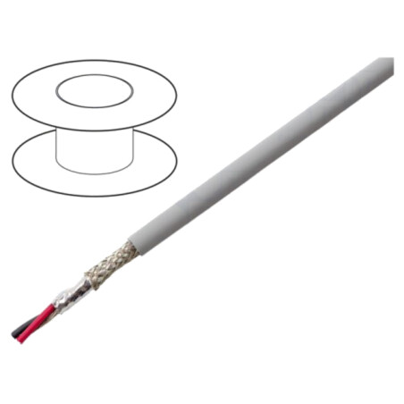 Cablu; EcoCable Mini; 2x22AWG; MPPE; gri închis; 300V; 305m; 1000ft